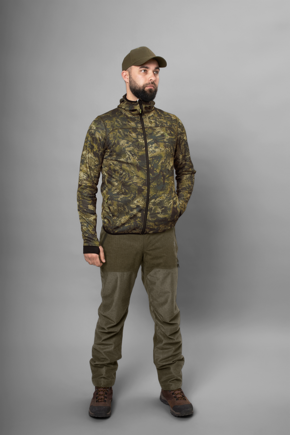 SEELAND Power Camo Herren Fleecejacke InVis Green